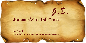 Jeremiás Dénes névjegykártya