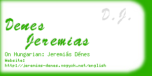 denes jeremias business card