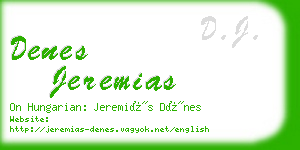 denes jeremias business card